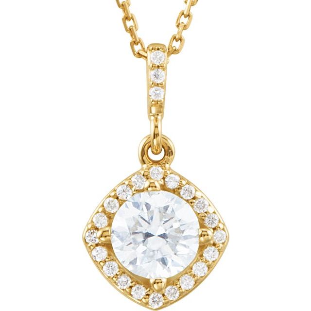 7/8 CTW Natural Diamond Halo-Style Necklace
