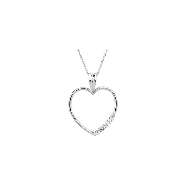 1/5 CTW Natural Diamond Journey Heart Necklace