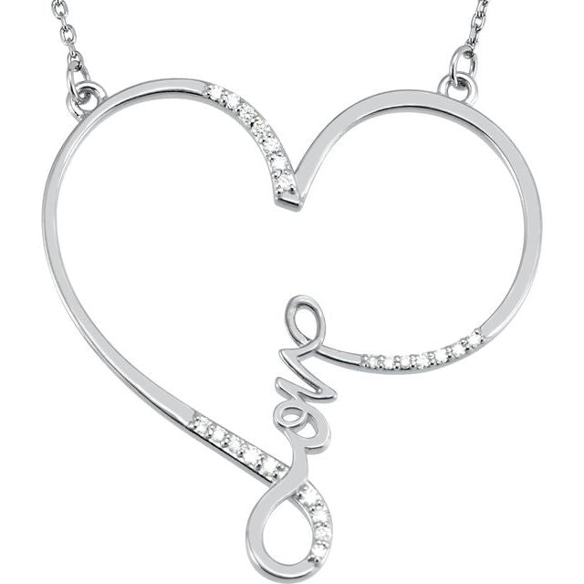 1/8 CTW Natural Diamond Infinity-Inspired Love Heart Necklace