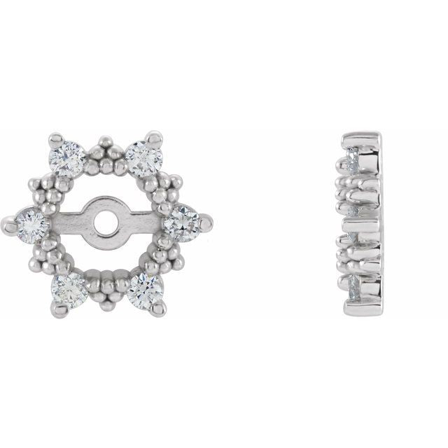 1/5 CTW Diamond Earring Jackets with 4.5mm ID