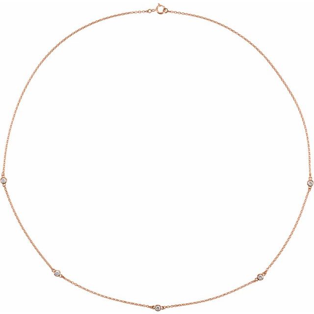 1/4 CTW Lab-Grown Diamond 5-Station Necklace