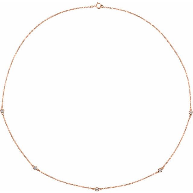 1/4 CTW Natural Diamond 5-Station Necklace