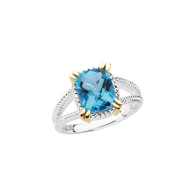 Natural Swiss Blue Topaz Ring