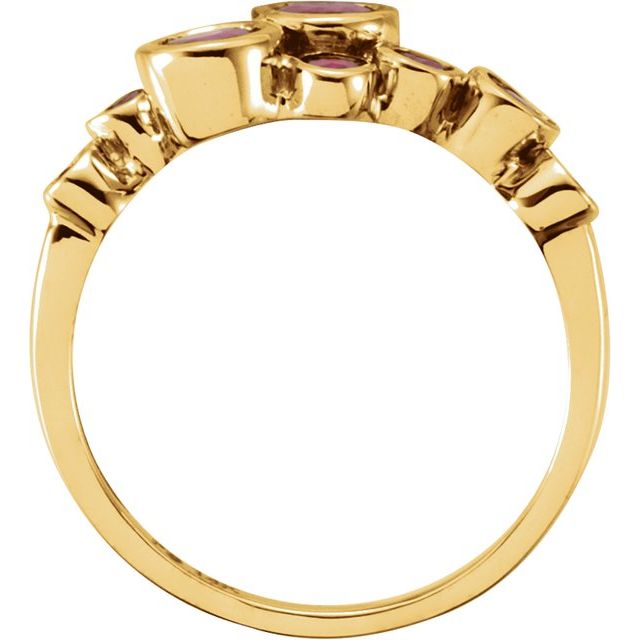 Natural Madagascar Ruby Bezel-Set Ring
