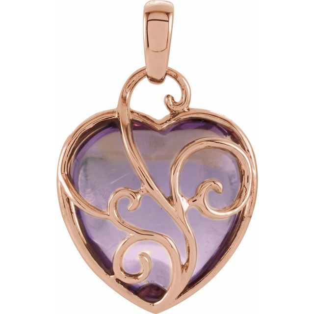 Natural Rose de France Heart Pendant