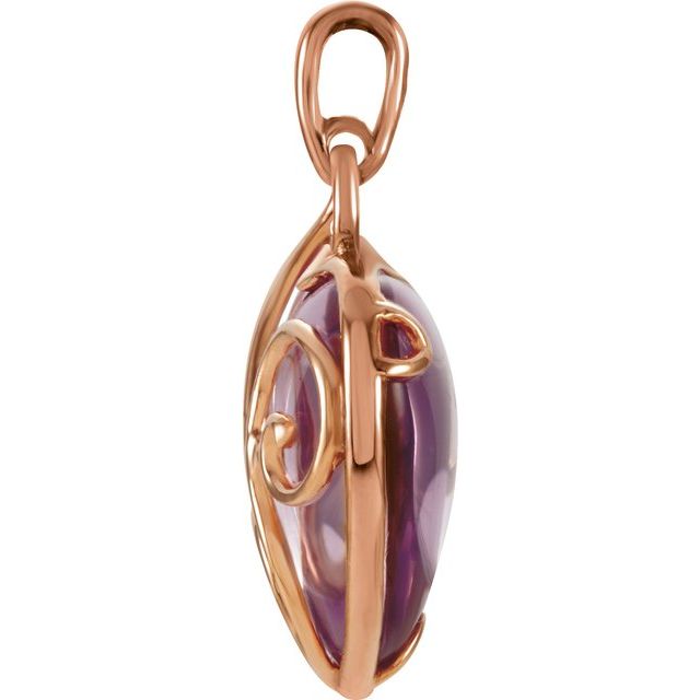 Natural Rose de France Heart Pendant
