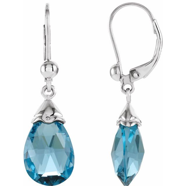 Briolette Natural Swiss Blue Topaz Earrings