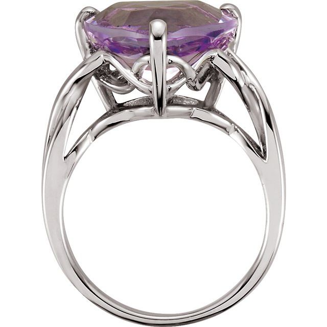 Trillion Natural Rose de France Quartz Ring