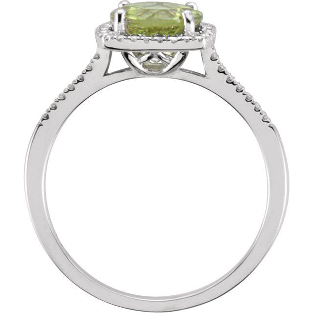 Round Natural Peridot & .01 CTW Natural Diamond Ring