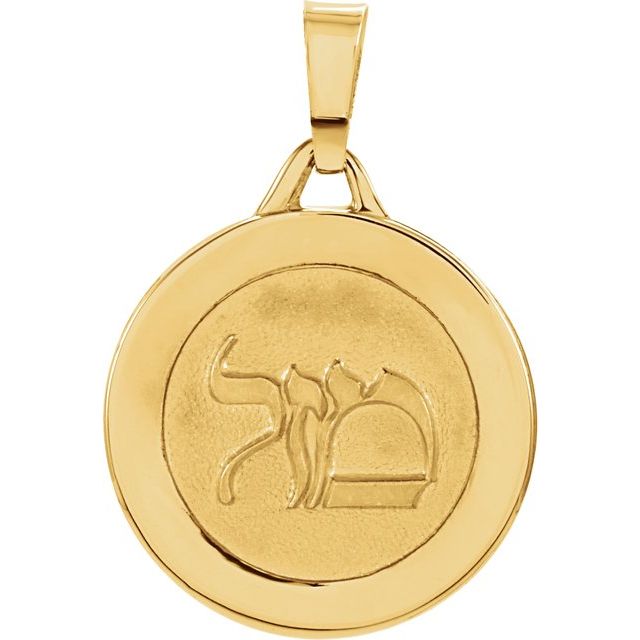 15mm Round Mazel Good Luck Medal