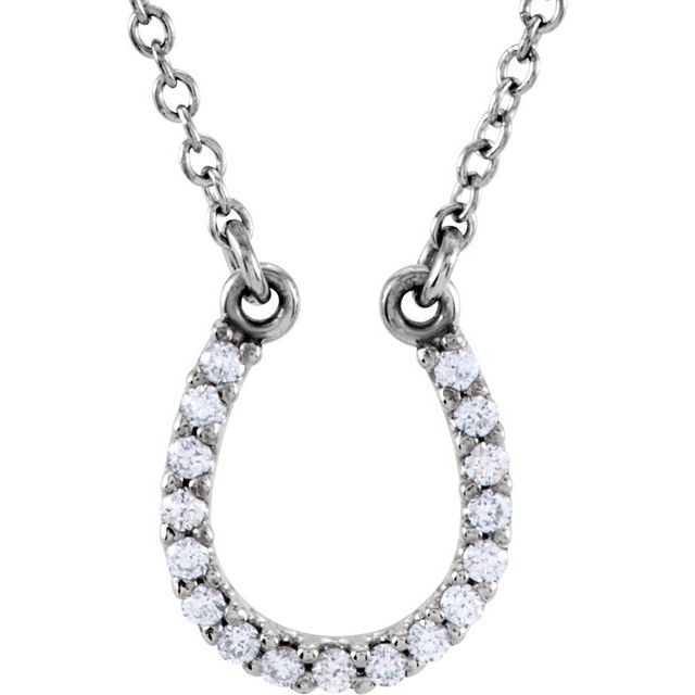 .08 CTW Natural Diamond Horseshoe Necklace