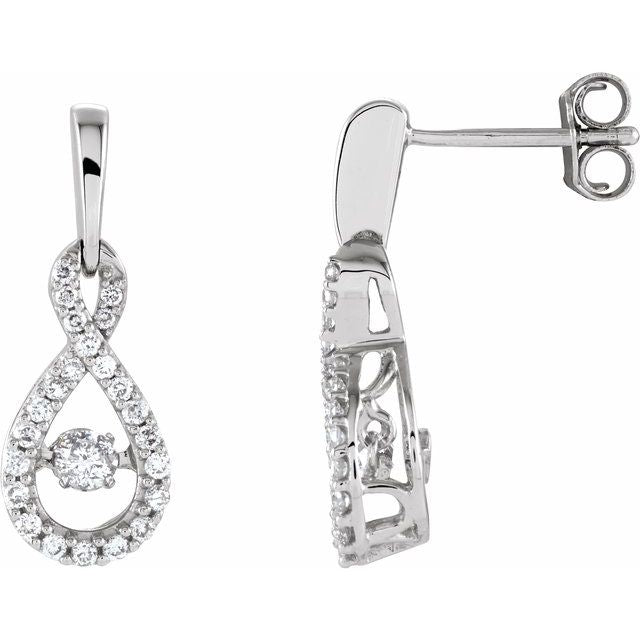 Round 3/8 CTW Natural Mystara Diamonds Infinity-Inspired Earrings