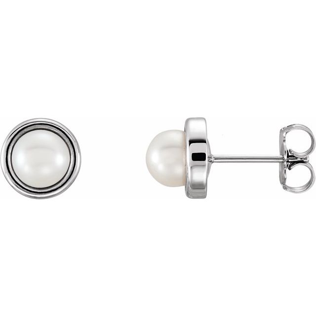 5.5-6mm Cultured White Freshwater Pearl Earrings