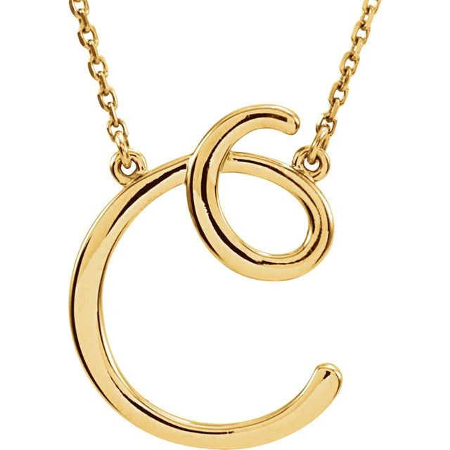 Script Initial A Necklace