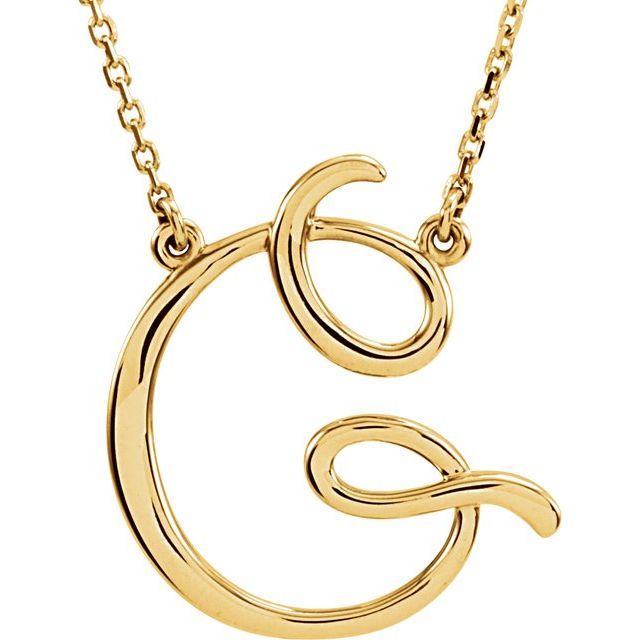 Script Initial A Necklace