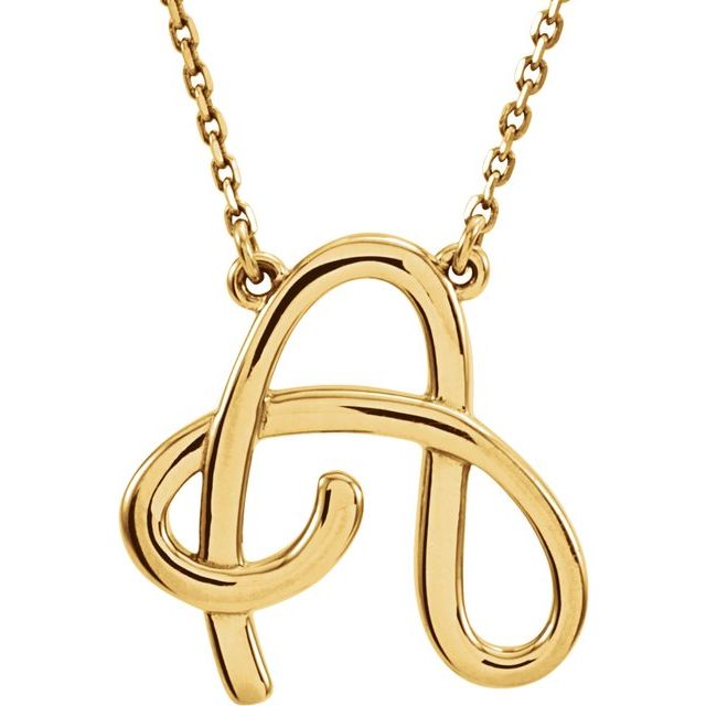 Script Initial A Necklace