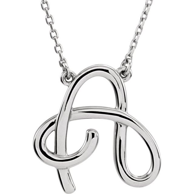 Script Initial A Necklace