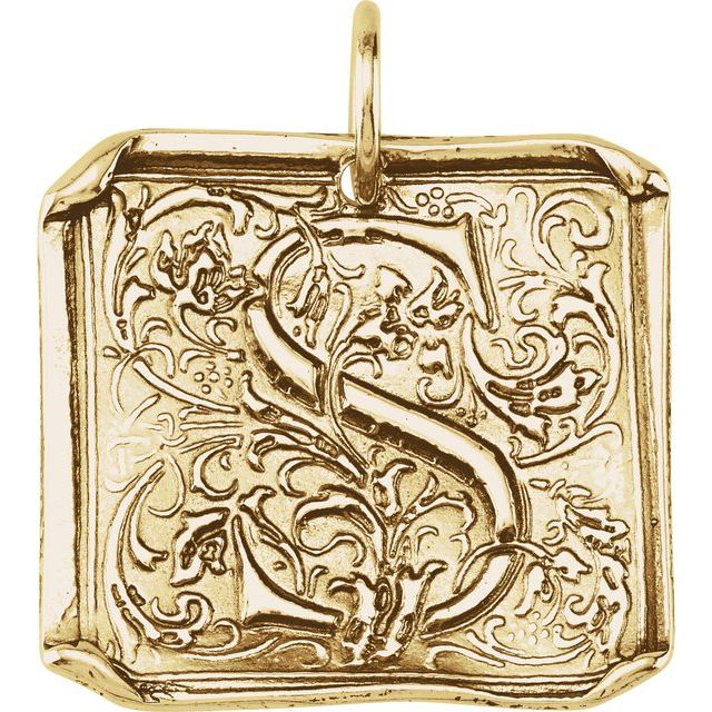 Initial "S" Vintage-Inspired Pendant