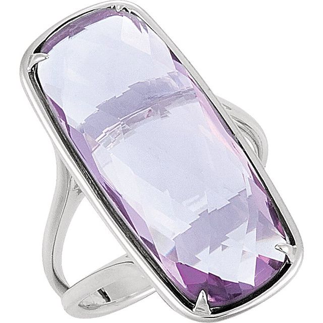 Natural Rose de France Quartz Ring