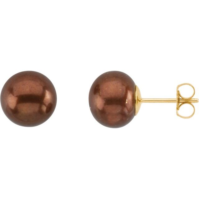 Cultured Chocolate Freshwater Pearl Earrings