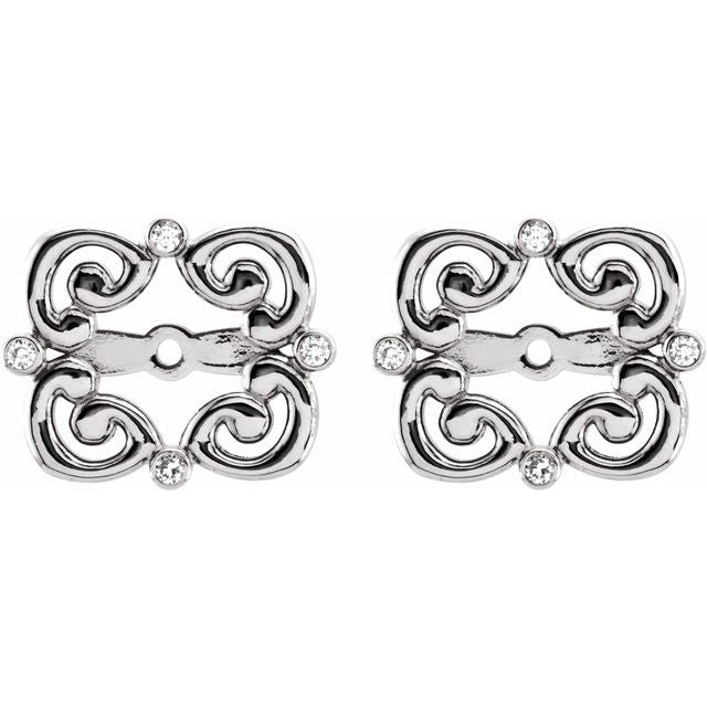 .08 CTW Natiral Diamond Earring Jackets with 5.7mm ID