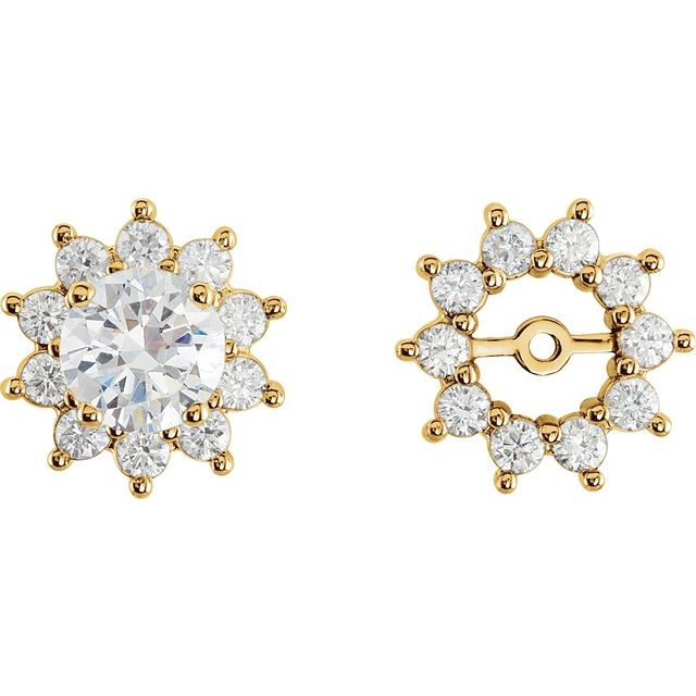 3/4 CTW Natural Diamond Earring Jackets with 5mm ID