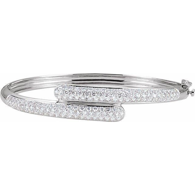 Round 3 CTW Natural Diamond Bangle 6 1/2" Bracelet
