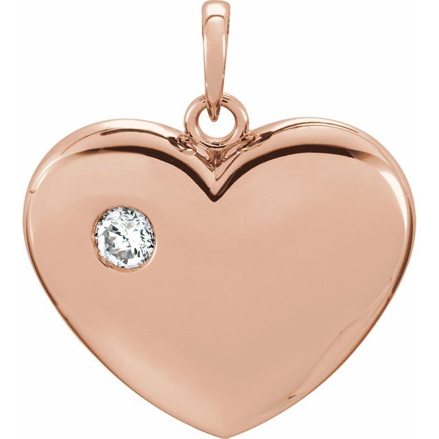 1/10 CT Natural Diamond Heart Pendant