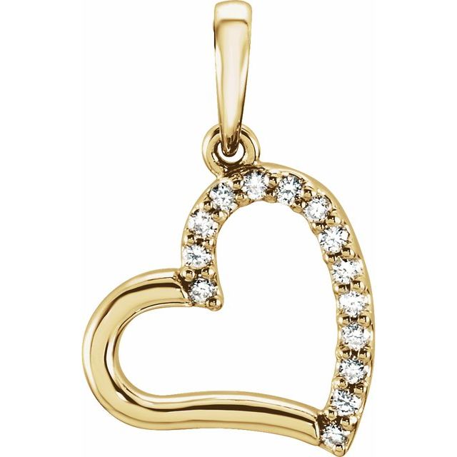 Round .07 CTW Natural Diamond Heart Pendant