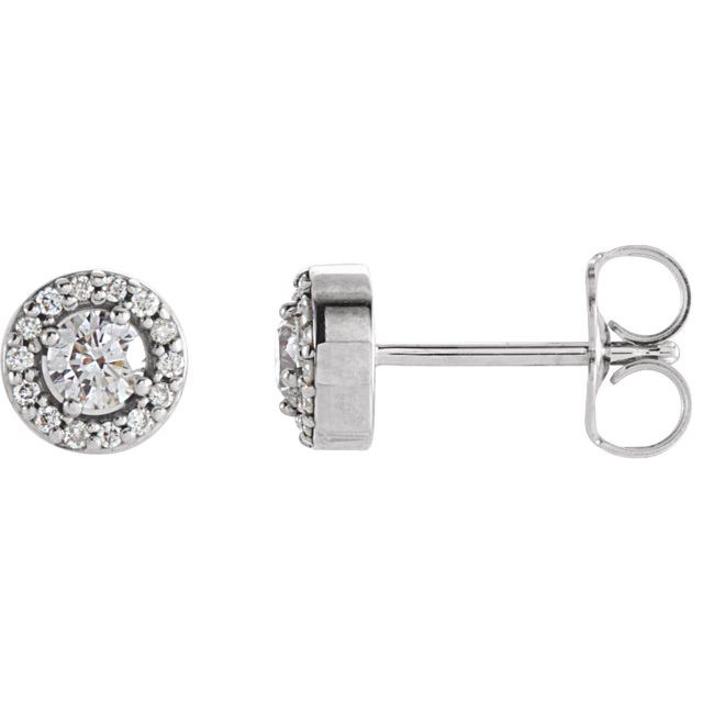 Round 1/4 CTW Natural Diamond Halo-Style Earrings
