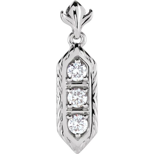 1/2 CTW Natural Diamond Three-Stone Pendant