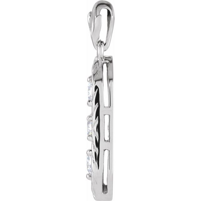 1/2 CTW Natural Diamond Three-Stone Pendant