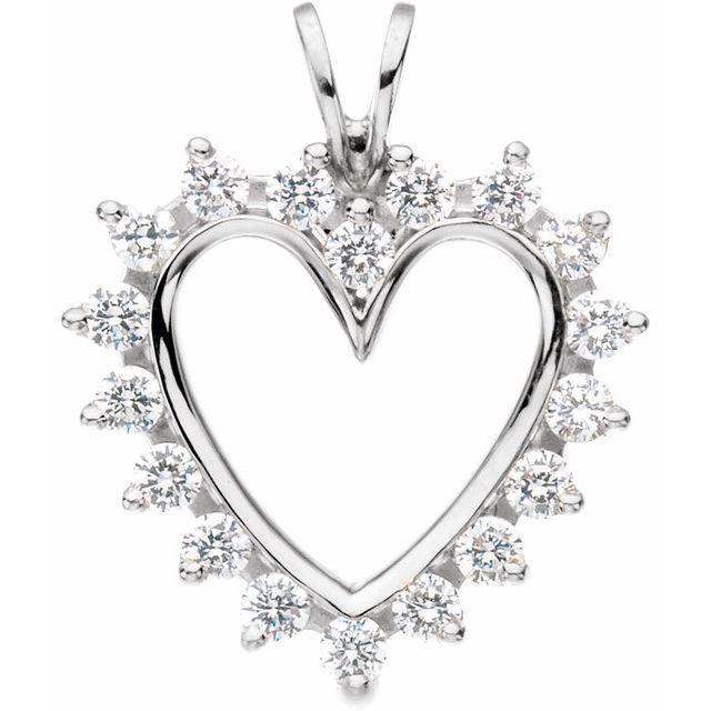 Round 9/10 CTW Natural Diamond Heart Pendant