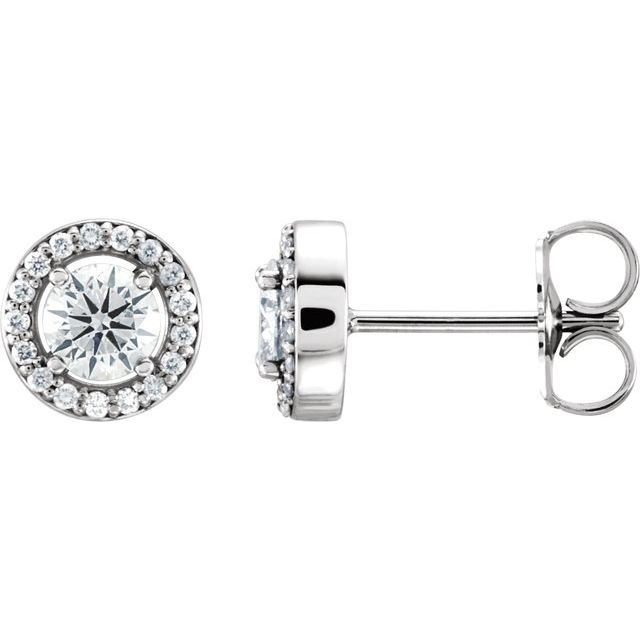 Round 1/2 CTW Natural Diamond Halo-Style Earrings