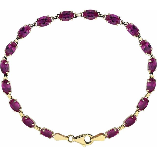 Oval Lab-Grown Ruby 7.25" Bracelet