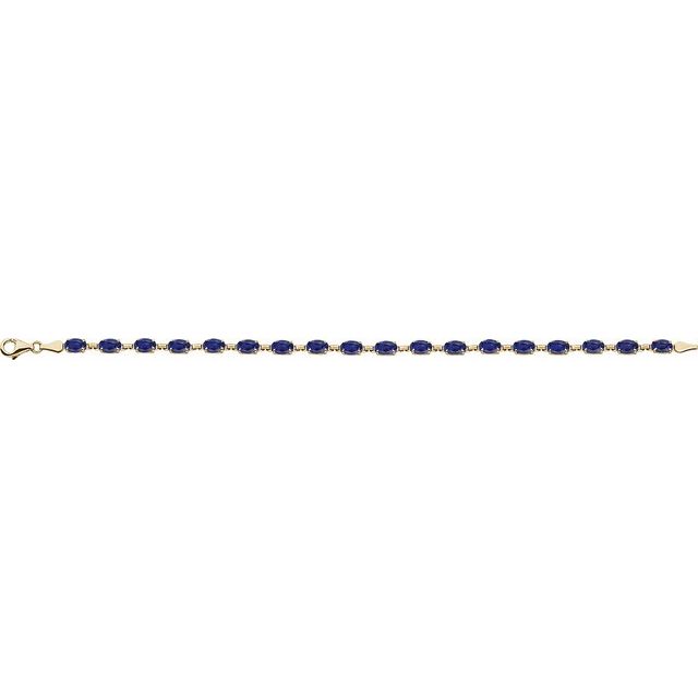 Oval Lab-Grown Blue Sapphire 7.25" Bracelet