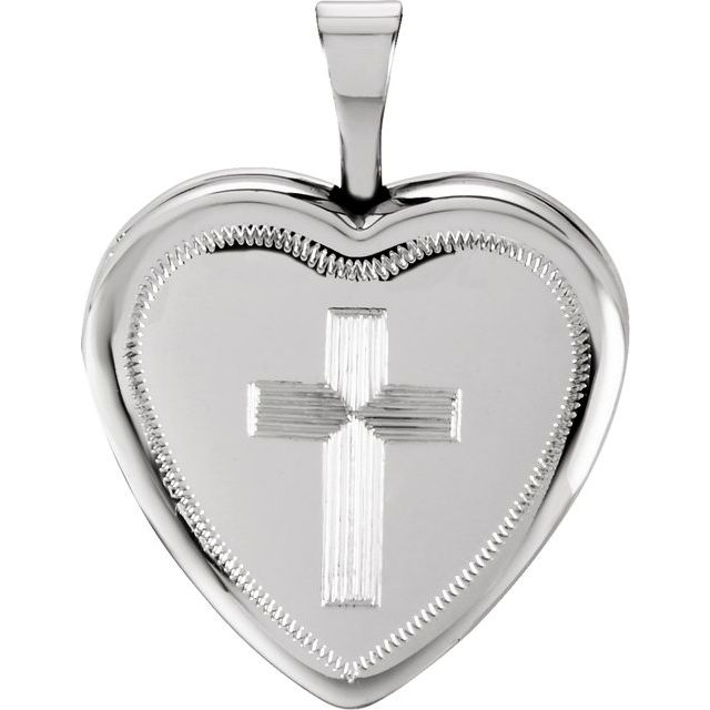 20.7x15.7mm Cross Heart Locket