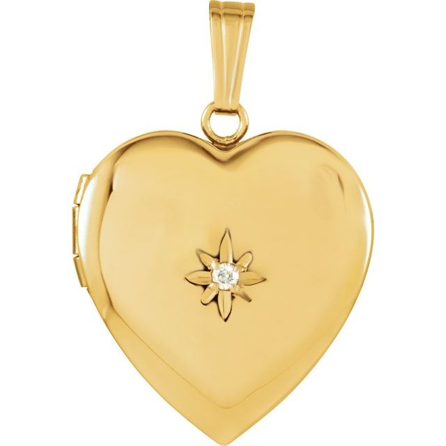 .02 CT Natural Diamond Heart Locket