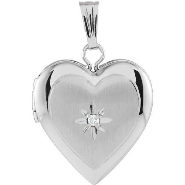 .010 CT Natural Diamond Heart Locket