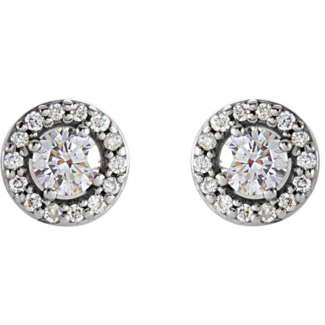 Round 1/4 CTW Natural Diamond Halo-Style Earrings