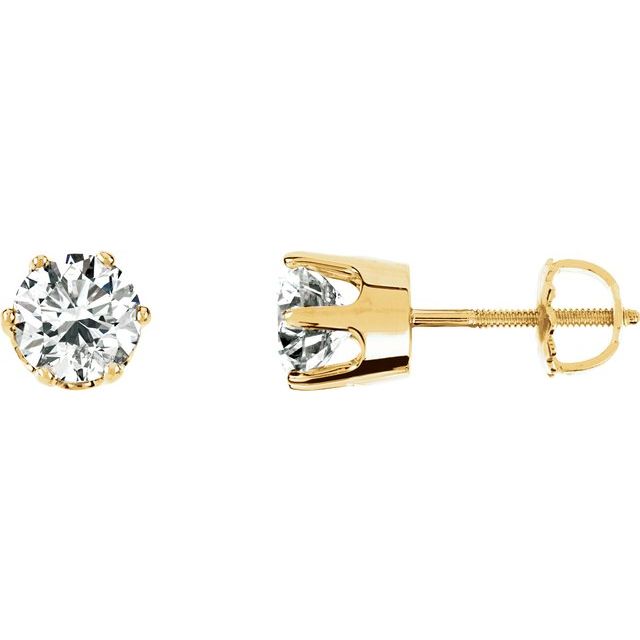 Round 2 CTW Natural Diamond 6-Prong Stud Earrings