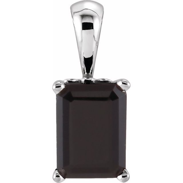 Emerald Natural Onyx Solitiare Pendant