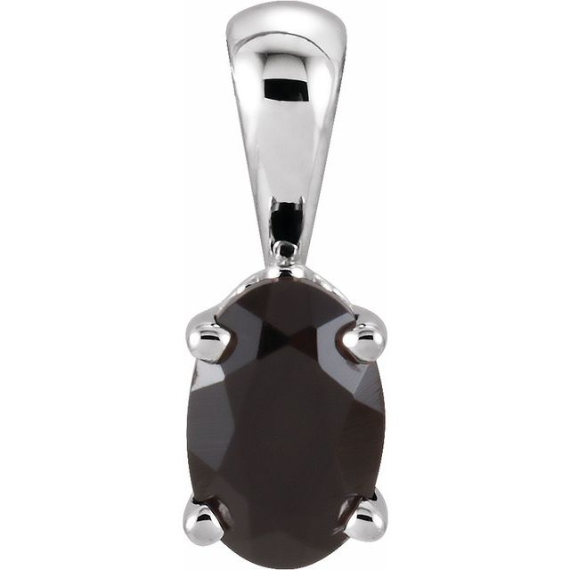 Oval Natural Black Onyx Pendant