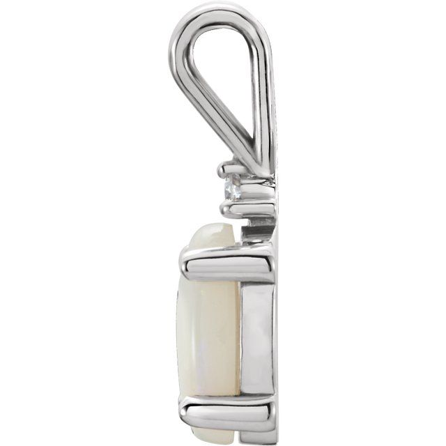 Opal & .01 Diamond Pendant