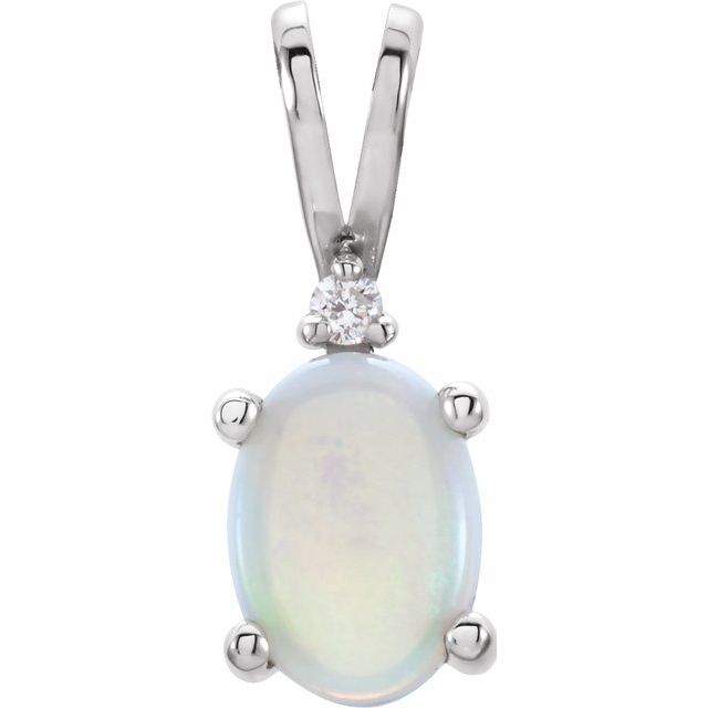 Opal & .01 Diamond Pendant