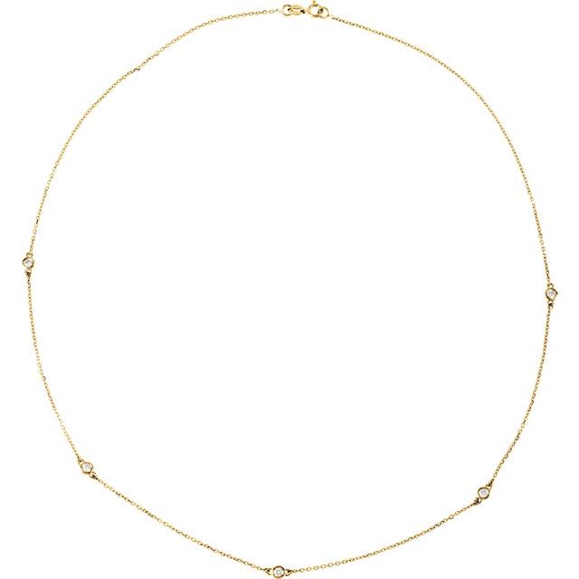 1 CTW Lab-Grown Diamond 5-Station Necklace