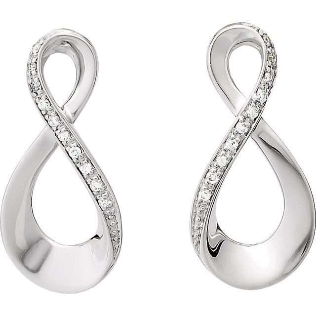Round .08 CTW Natural Diamond Infinity-Inspired Earrings