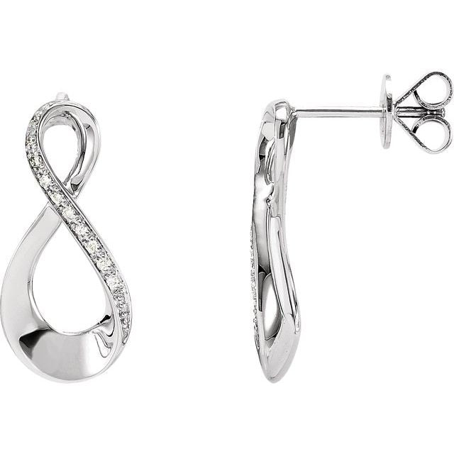 Round .08 CTW Natural Diamond Infinity-Inspired Earrings