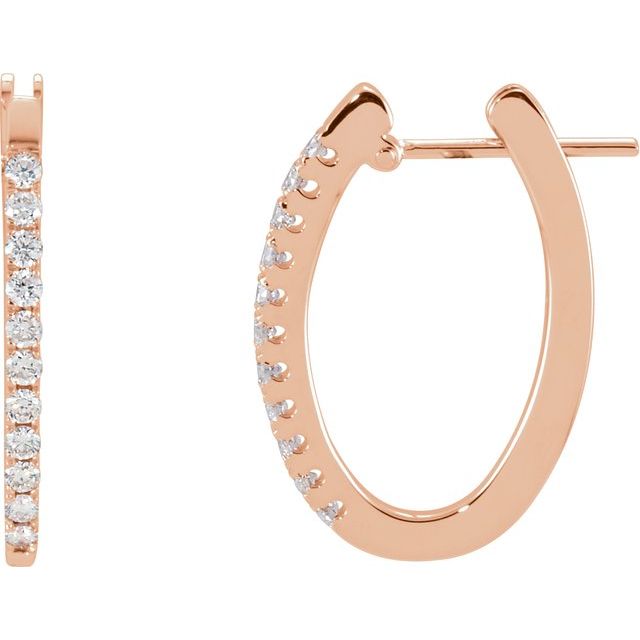 20mm 1/3 CTW Natural Diamond Hoop Earrings
