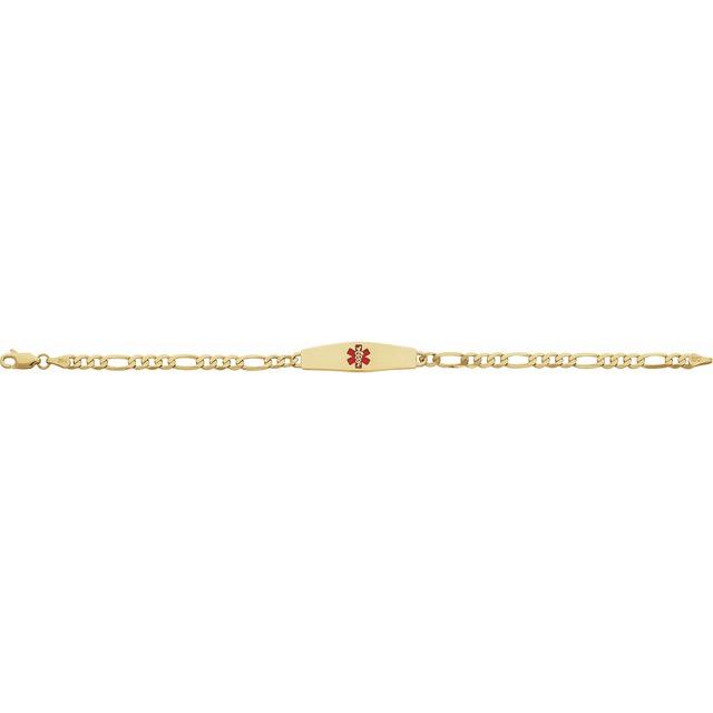 Medical Identification Red Enamel Bracelet